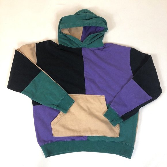 Urban Outfitters Colorblock Sweatshirt Hoodie Size Small Pocket Multicolor - Picture 9 of 9